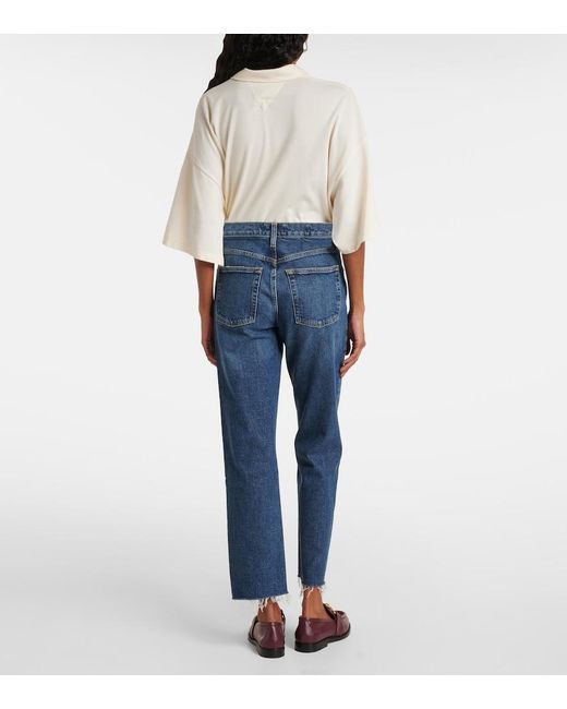 Agolde Blue Valen Mid-Rise Straight Jeans