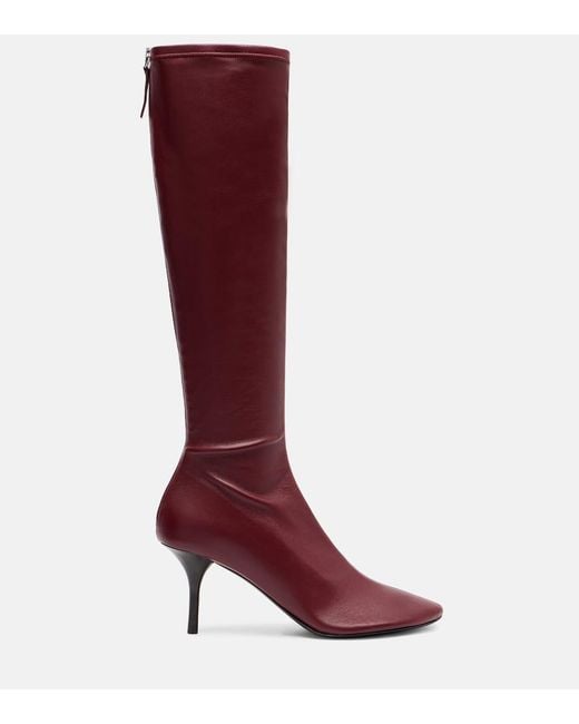 Acne Red 75 Leather Knee-High Boots