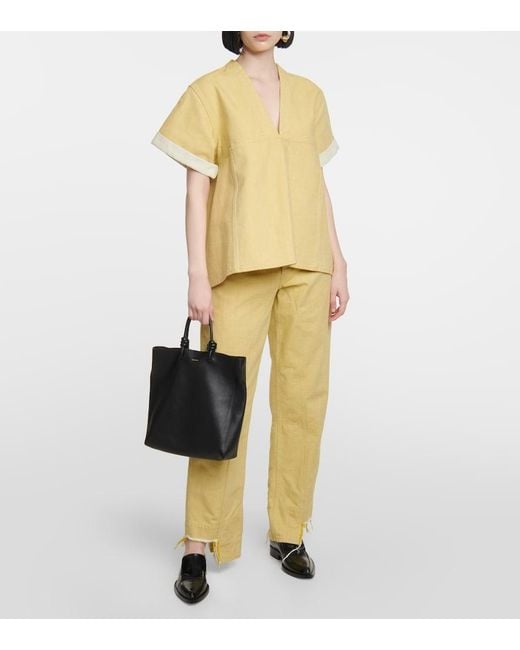 Jil Sander Yellow Denim Blouse