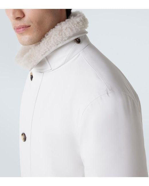 Brunello Cucinelli White Shearling-Lined Jacket for men