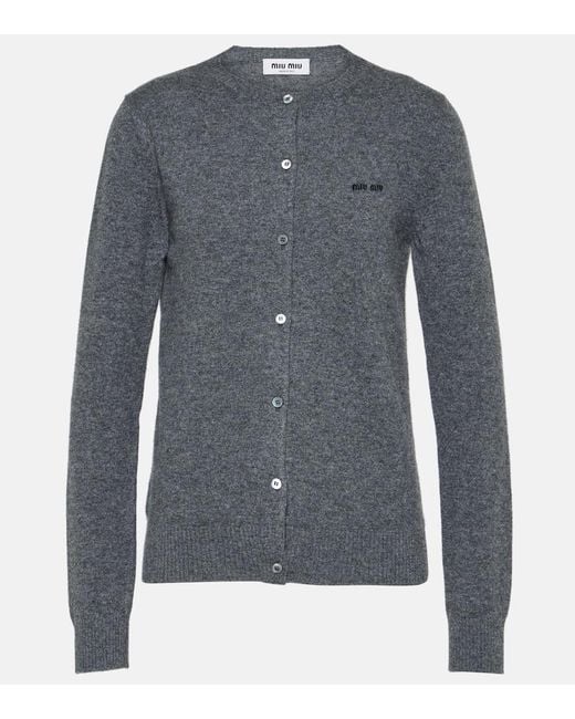 Miu Miu Blue Cashmere Cardigan