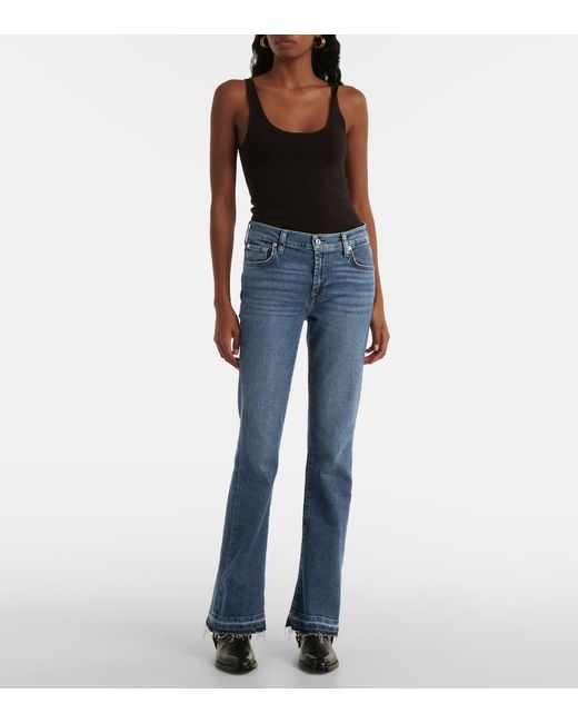 Jean Bootcut Tailorless A Taille Mi-Haute 7 For All Mankind en coloris Blue