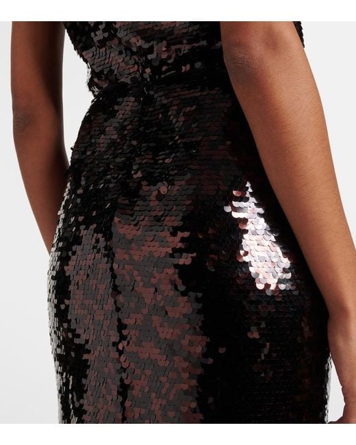 Staud Black Ciara Sequined Pencil Skirt