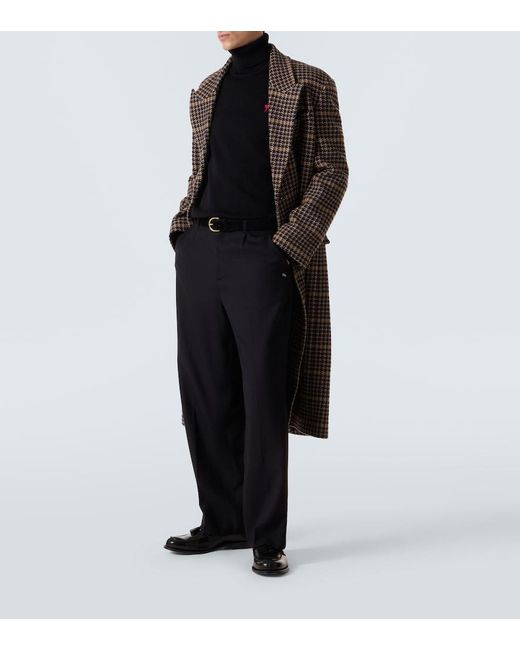 AMI Black Ami De Cour Wool Turtleneck Sweater for men