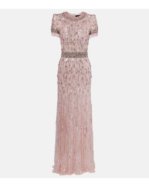Jenny Packham Pink Roxy Embellished Gown