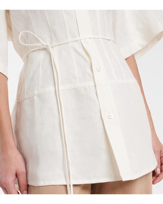 Plan C White Linen Shirt
