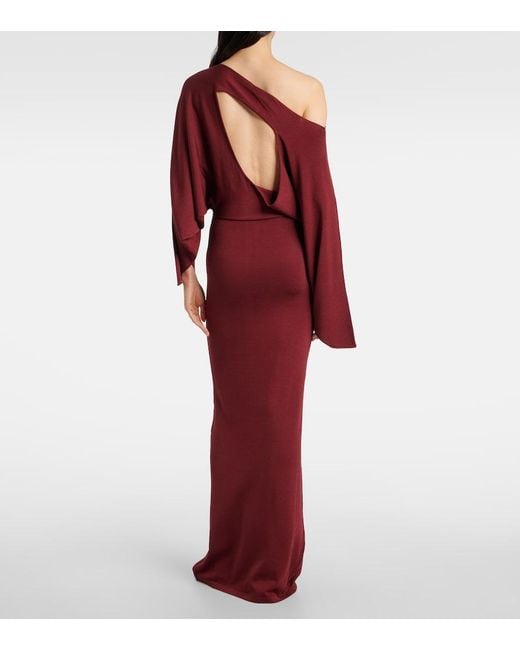 AYA MUSE Red One-Shoulder Maxi Dress