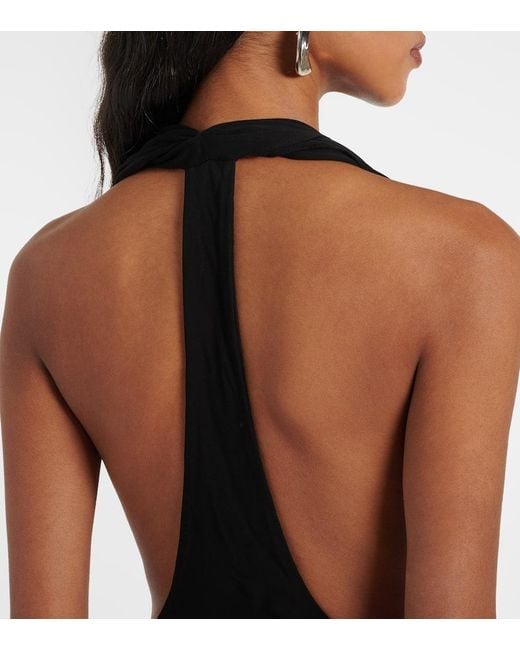 Christopher Esber Black Trapeze Draped Jersey Gown