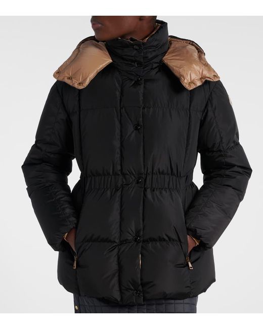 Moncler Black Agneux Belted Quilted Down Jacket