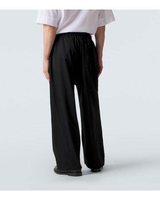 Simone Rocha Black Crepe Satin Wide-Leg Pants for men
