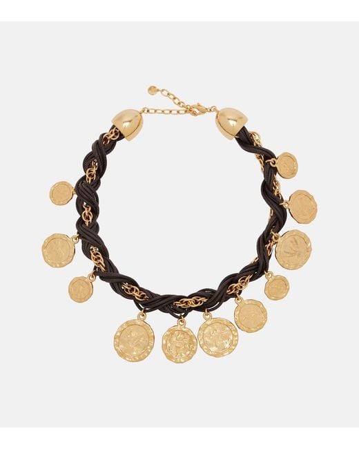 Jacquemus Metallic Pieces Leather Charm Necklace