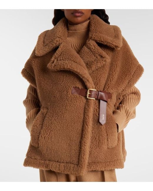 Max Mara Brown Cape Newbab Aus Kamelhaar Und Seide