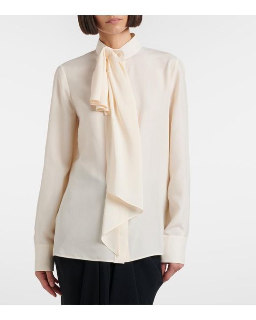 Givenchy Natural Bow-Detail Silk Blouse
