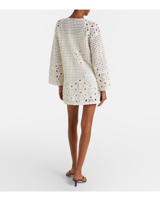 FRAME Natural The Postcard Cotton Crochet Tunic