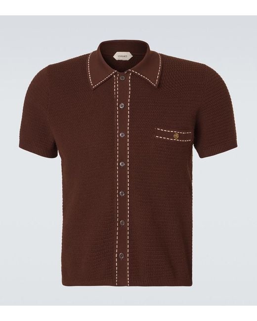 Polo De Algodon Versace de hombre de color Brown