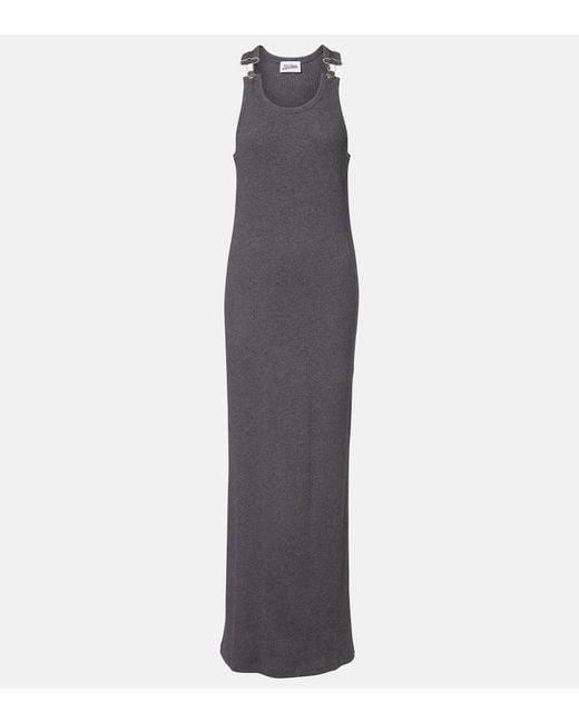 Jean Paul Gaultier Gray Cotton Jersey Maxi Dress