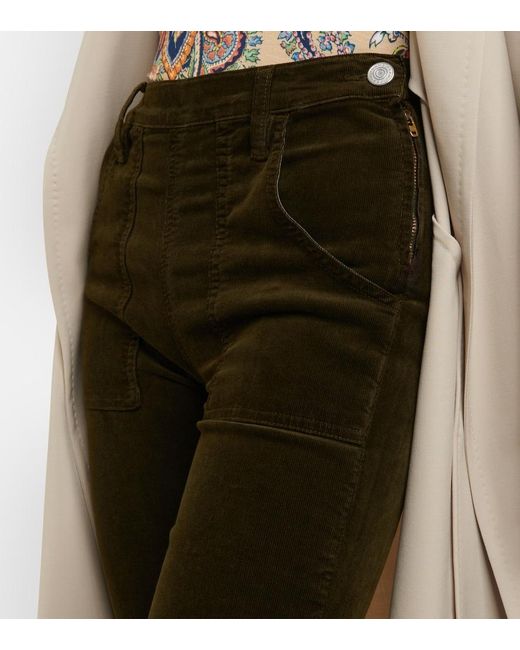 FRAME Black Le Slim Palazzo High-Rise Corduroy Flared Pants