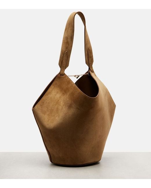 Khaite Brown Tote Bag Lotus Small Aus Veloursleder