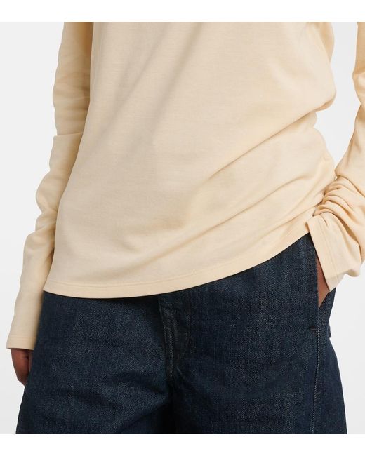 Lemaire Natural Cotton Jersey Turtleneck Top