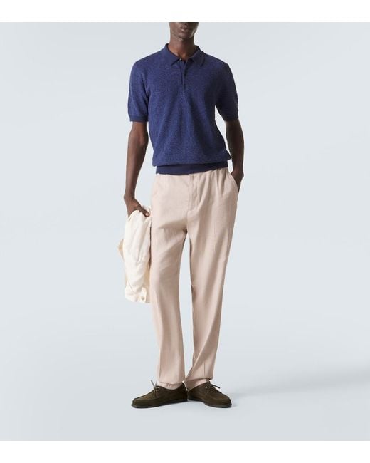 Etro Blue Cotton Polo Shirt for men