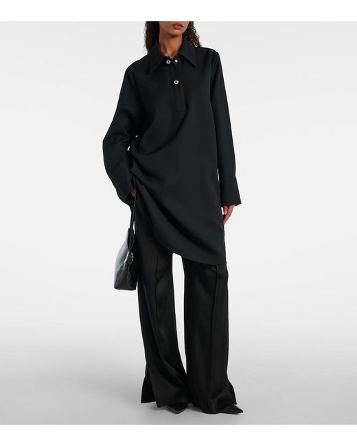Jil Sander Black Wool Polo Dress