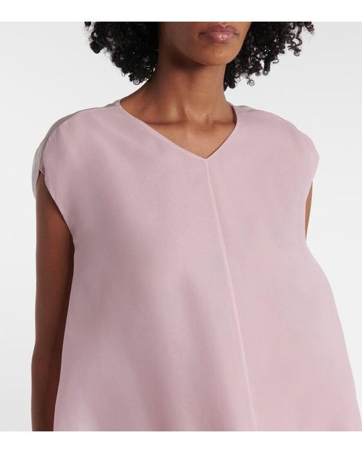 Khaite Pink Noah Silk Organza Midi Dress
