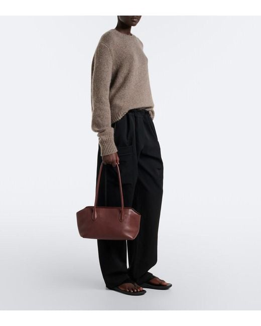 The Row Purple Terrasse Small Leather Shoulder Bag