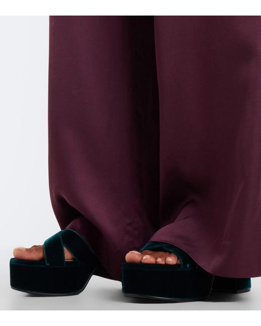 Gianvito Rossi Black Velvet Platform Sandals