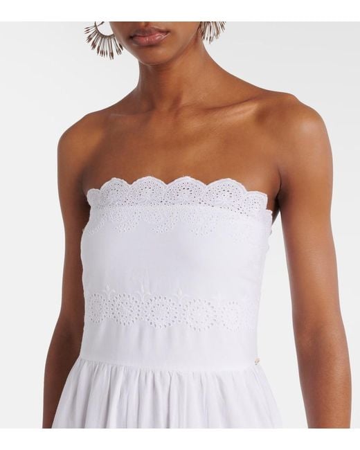 Melissa Odabash White Sophie Broderie Anglaise Cotton Maxi Dress