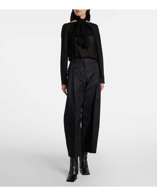 Blusa Trasnparente Con Lazada Alaïa de color Black