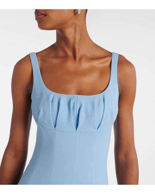 Robe Midi Collins En Crepe De Laine Emilia Wickstead en coloris Blue