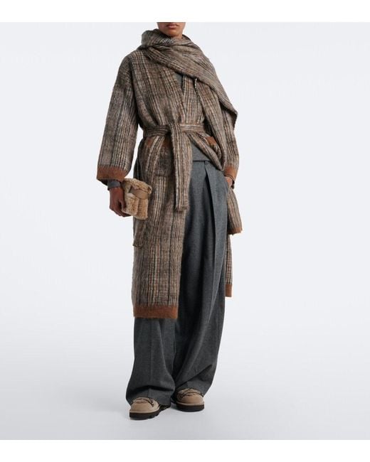 Brunello Cucinelli Brown Monili Shearling And Suede Snow Boots