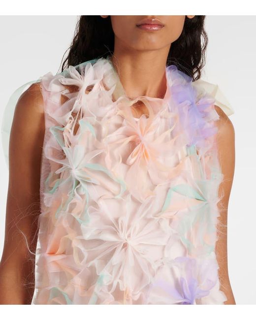 Abito Lungo Air-Whirl Con Applicazioni Floreali di SUSAN FANG in Pink