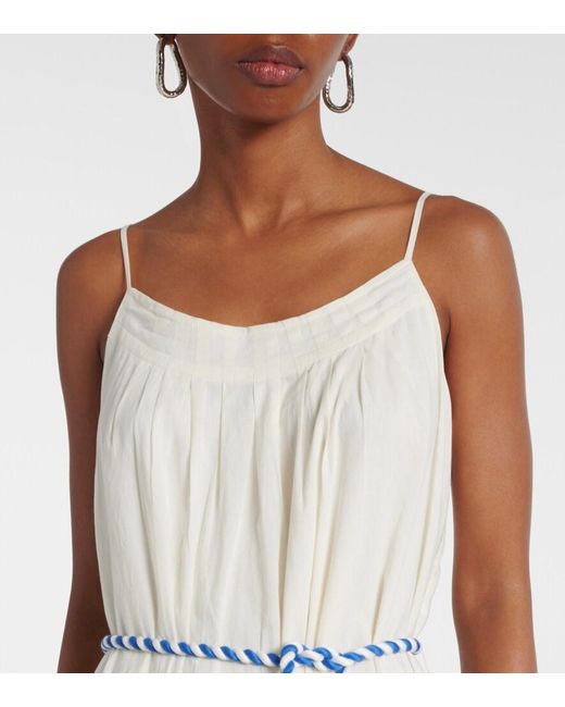 Velvet White Juliette Embroidered Cotton Midi Dress