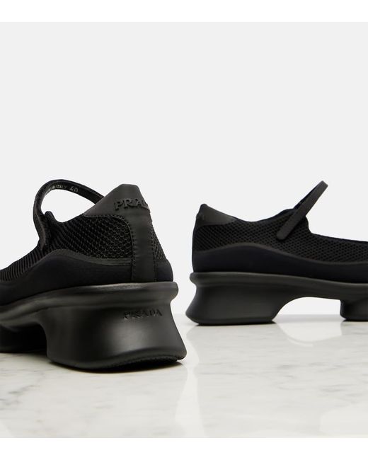 Prada Black Sneakers Aus Mesh