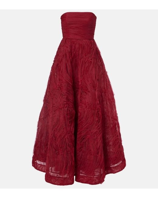 Rebecca Vallance Red Willow Mesh Bustier Gown