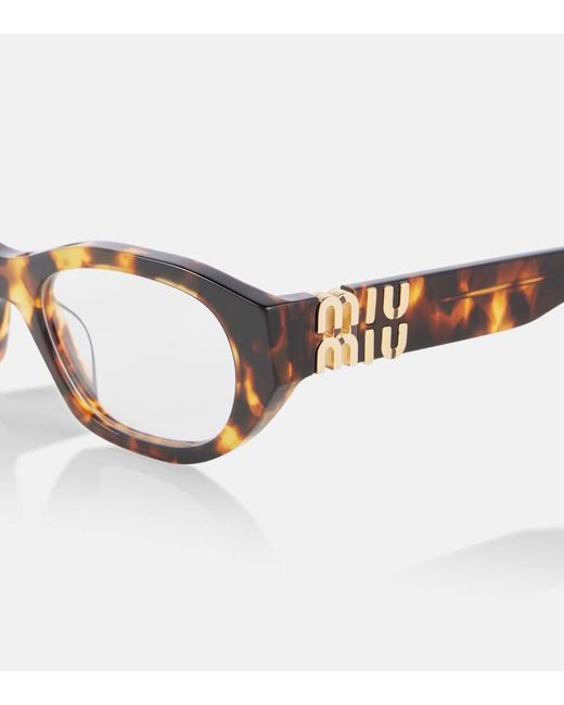 Miu Miu Brown Ovale Brille