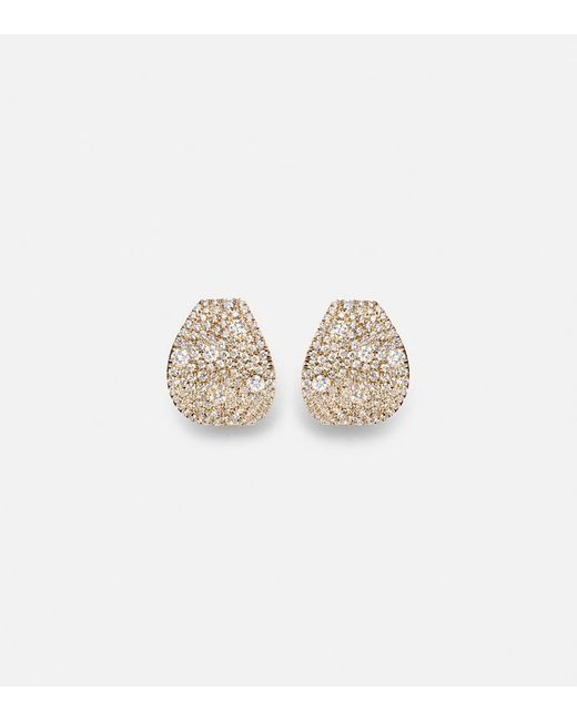 STONE AND STRAND White Keepsake 14Kt Huggie Earrings With Diamonds