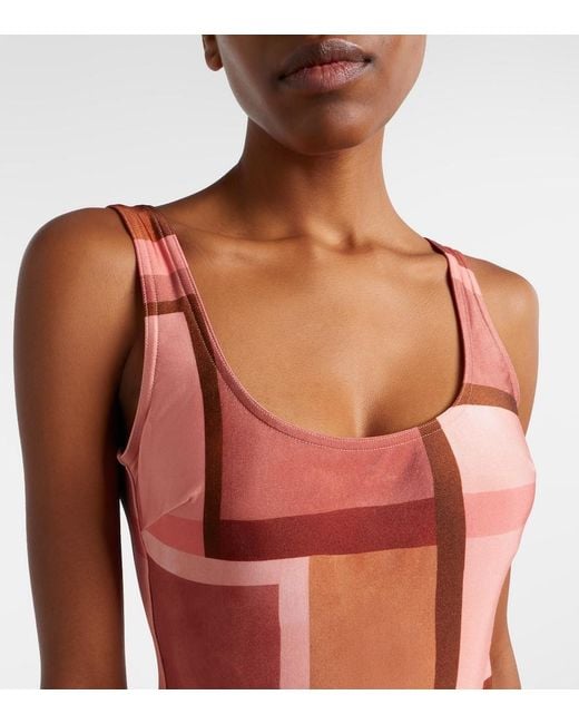 Zimmermann Red Como Printed Bodysuit