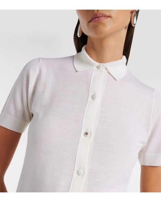 Max Mara White Virgin Wool Cardigan