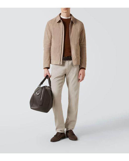 Pull En Soie Et Laine Melangees Brioni pour homme en coloris Brown