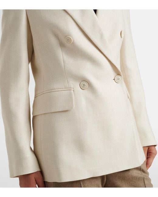 Eleventy Natural Wool, Silk And Linen-Blend Blazer