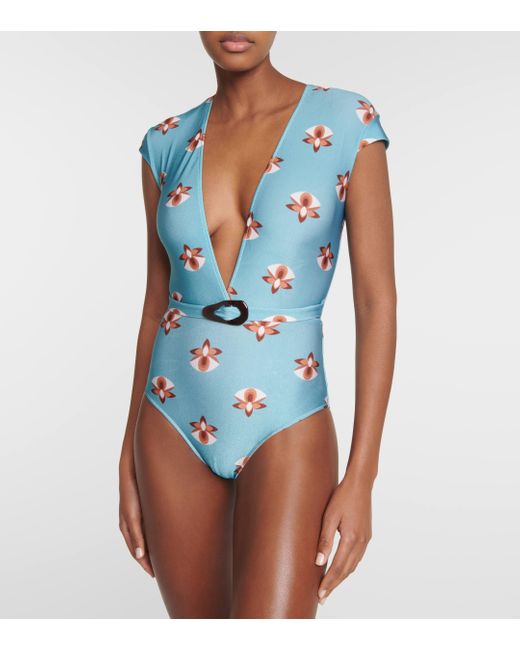 Adriana Degreas Blue Belted Swimsuit