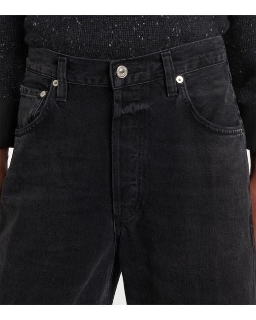 Citizens of Humanity Blue Ayla Cropped Wide-Leg Jeans
