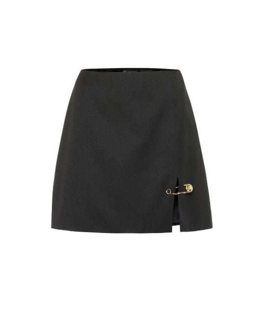 ミニスカート Versace Mini Skirt Safety Pin Safety Pin A-Line Wool Mini Skirt | VERSACE US