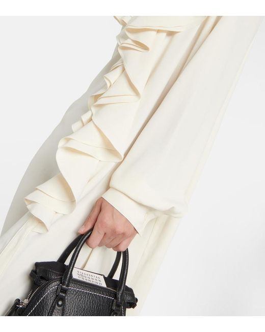 MM6 by Maison Margiela White Ruffle-Trimmed Minidress
