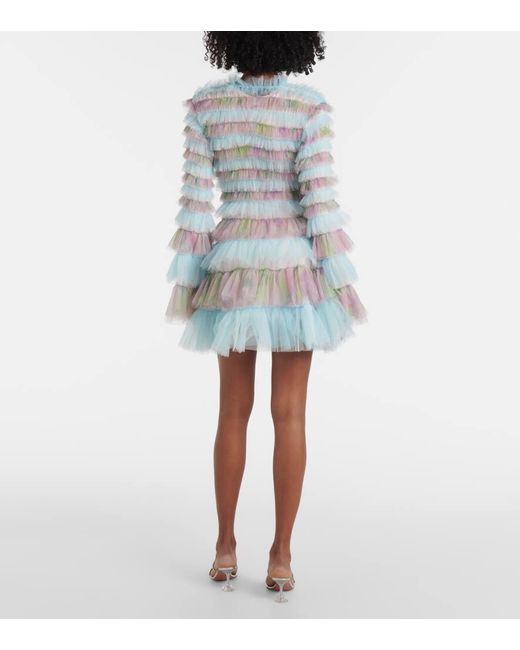 Vestido Corto De Tul A Capas SUSAN FANG de color Blue