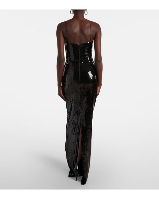 Rebecca Vallance Black Lyra Sequined Gown