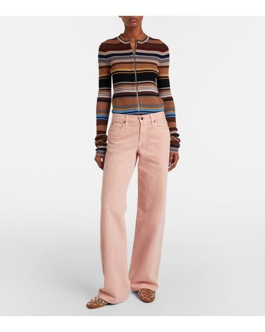 SLVRLAKE Denim Pink Mica Wide-Leg Jeans
