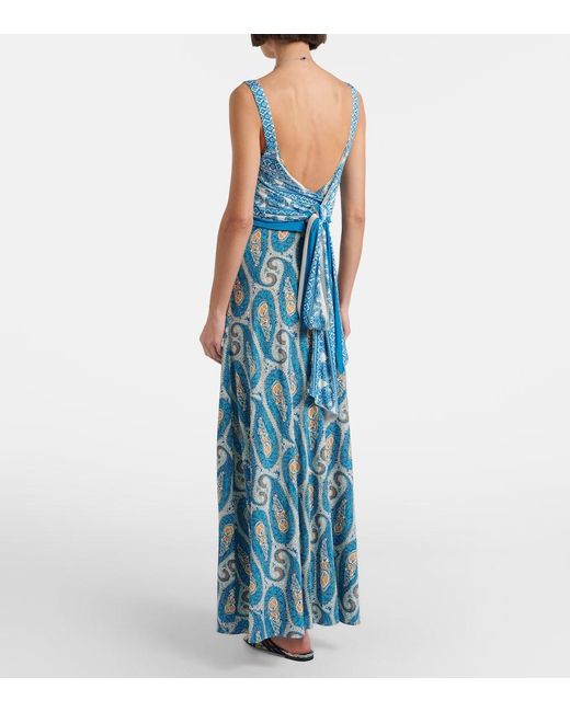 Etro Blue Paisley Maxi Dress